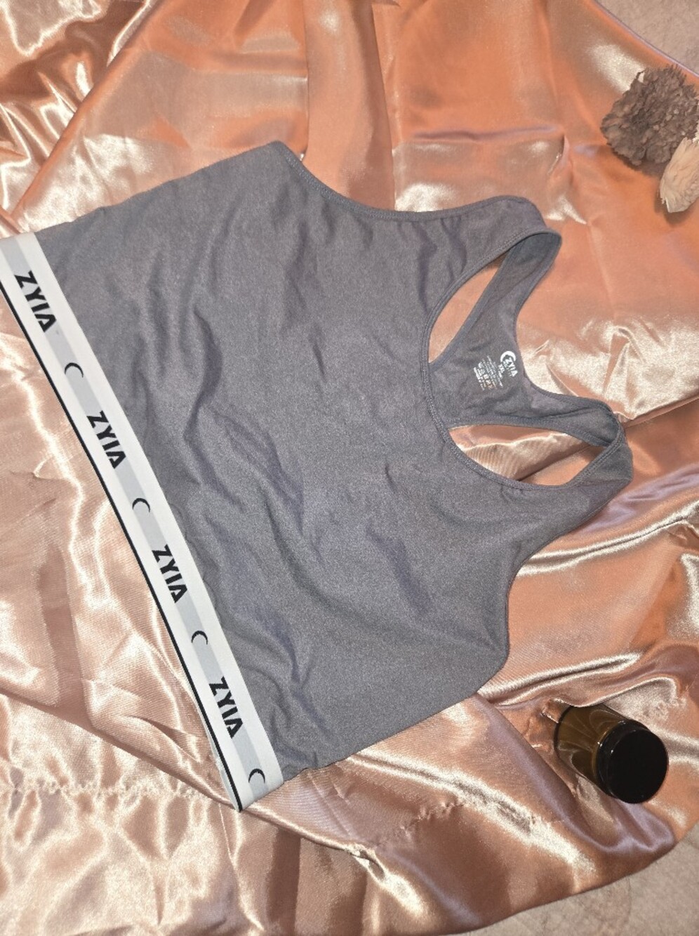 Zyia Gray Tank Top with Branded Waistband